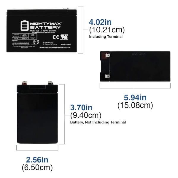 12V 9Ah SLA Replacement Battery For Eaton Powerware PW9130L700T-XL